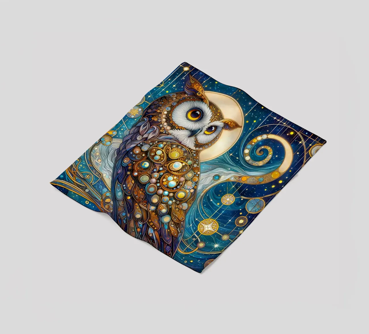 Eule Fleecedecke von Art-Nouveau-Dsg