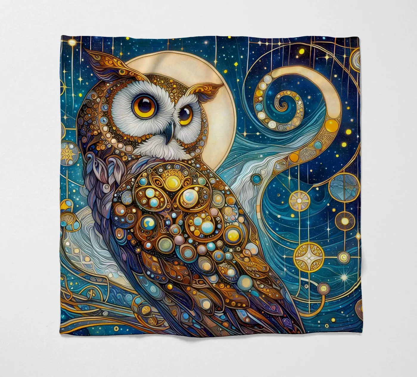 Uil fleecedeken van Art-Nouveau-Dsg