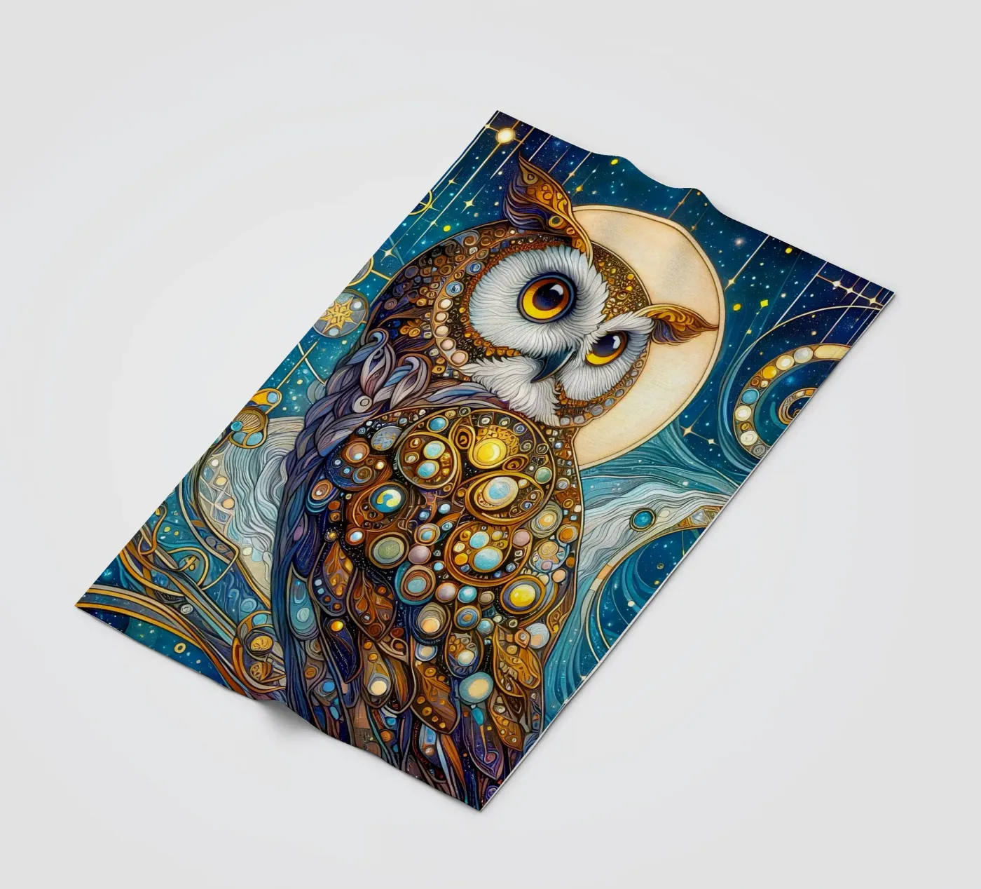 Owl Fleecedecke von Art-Nouveau-Dsg