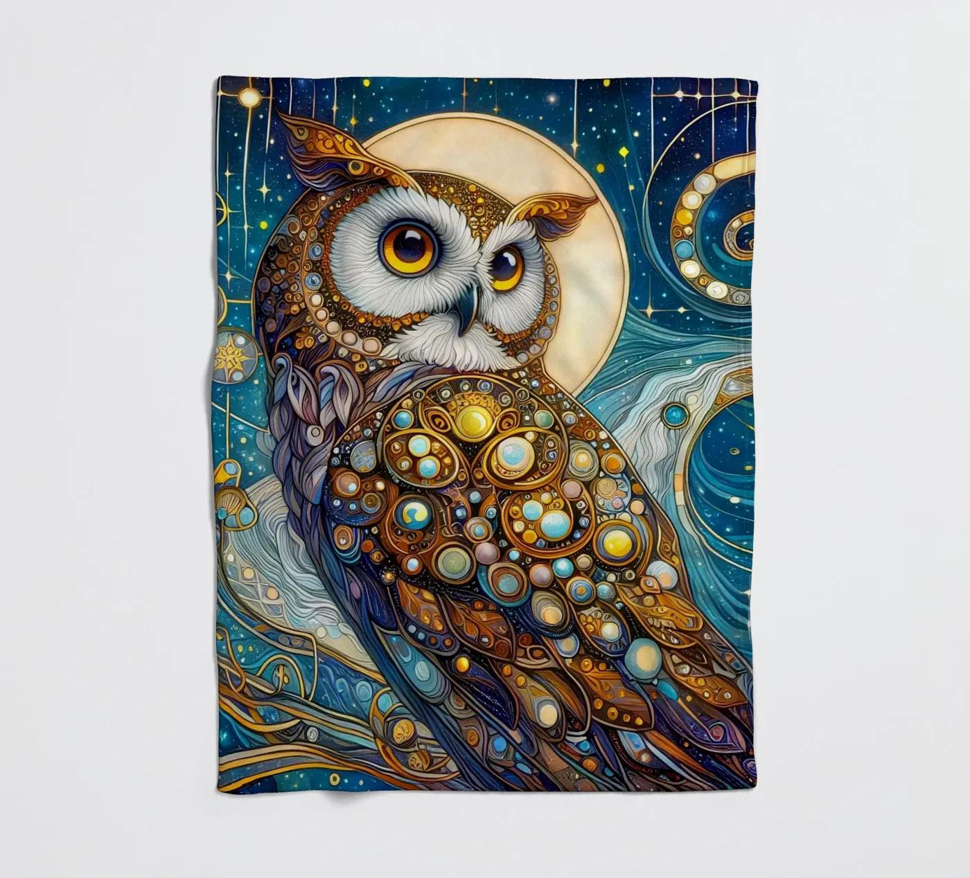 Owl Fleecedecke von Art-Nouveau-Dsg