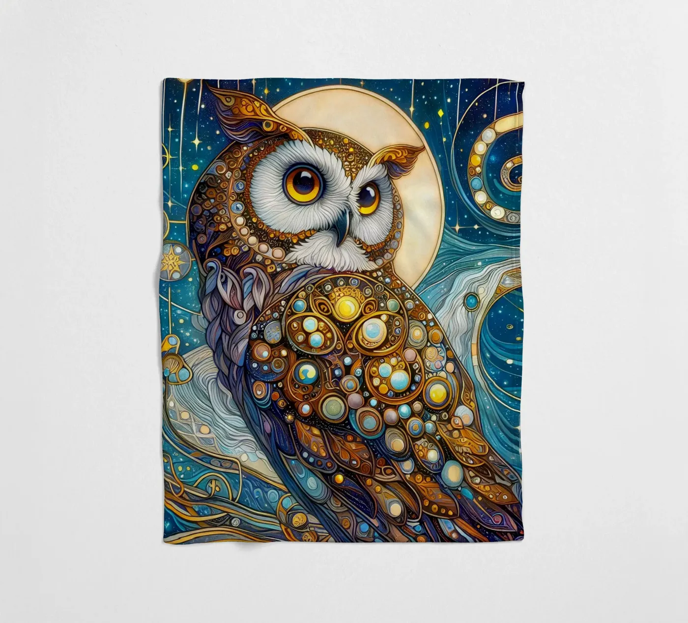 Owl Fleecedecke von Art-Nouveau-Dsg
