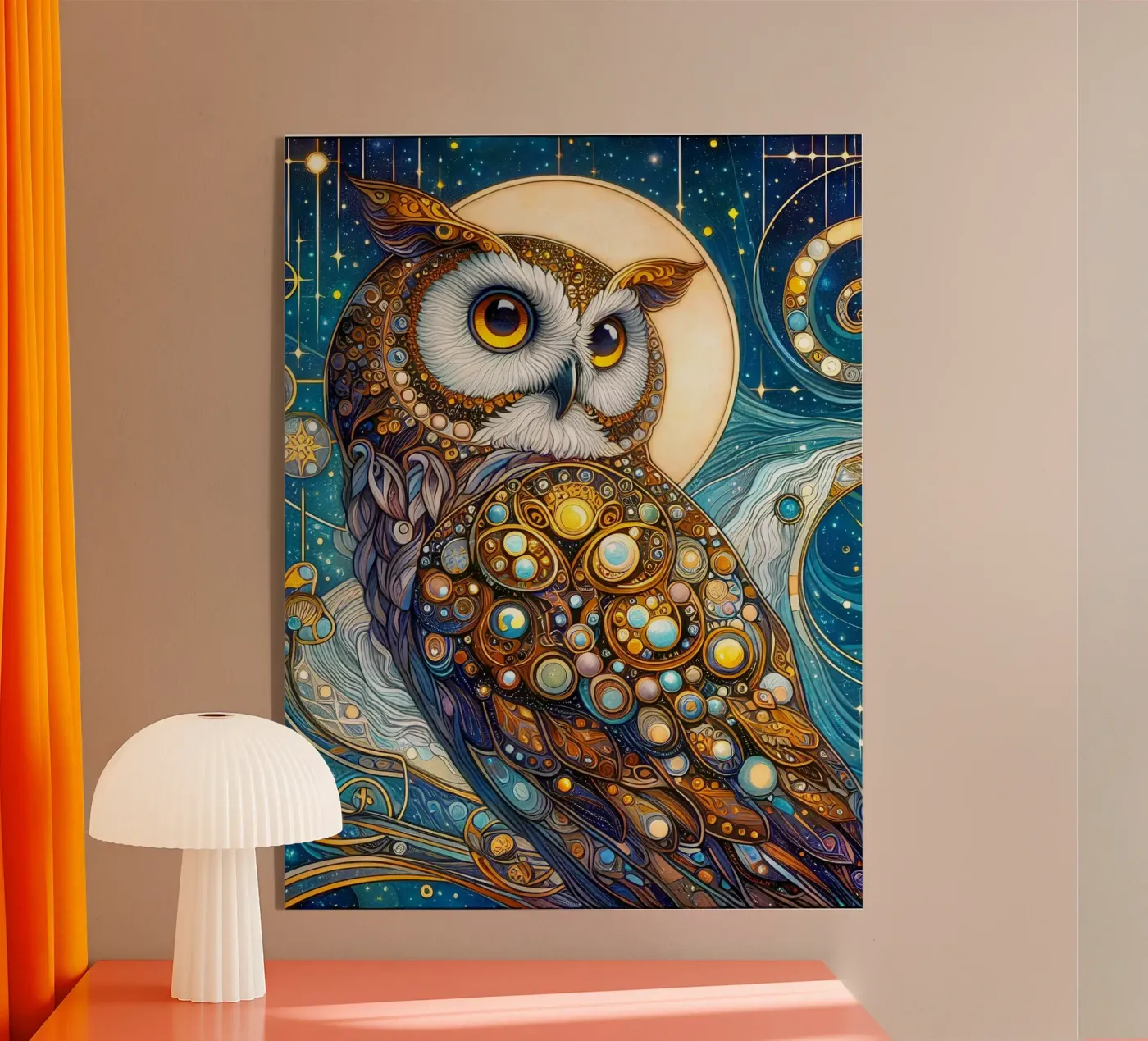 Uil acryl van Art-Nouveau-Dsg