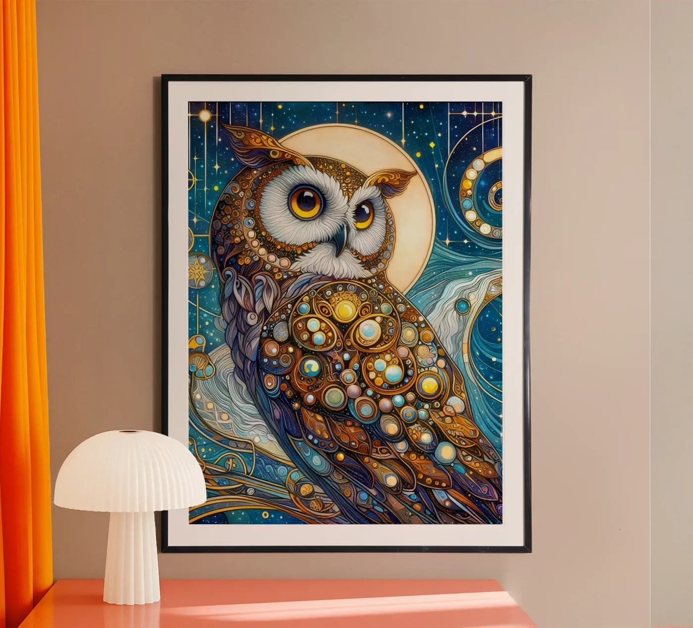 Uil poster van Art-Nouveau-Dsg