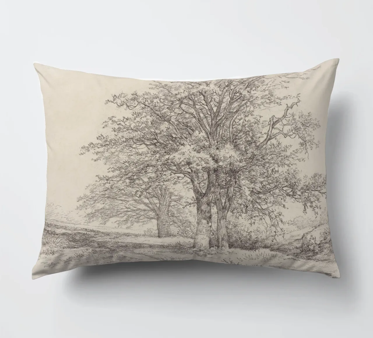 Tree Landscape Sketch cuscino da apoloprints