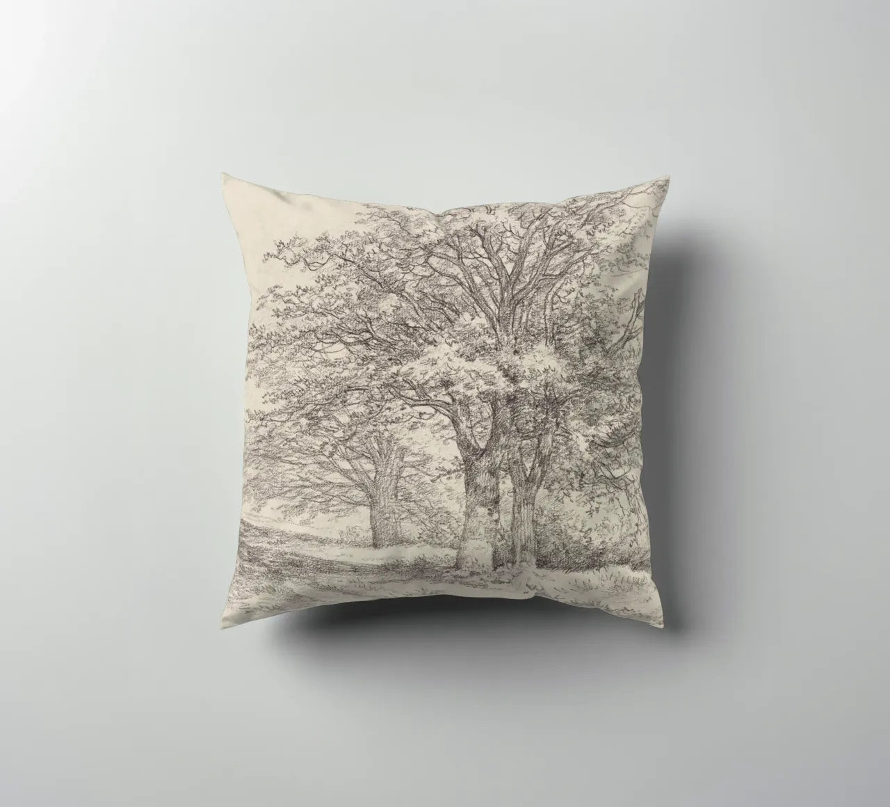 Tree Landscape Sketch cuscino da apoloprints