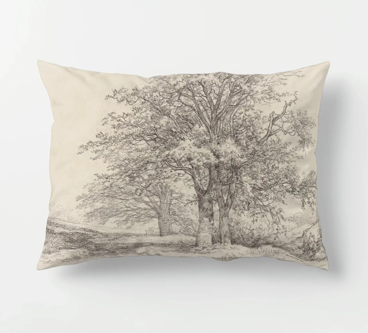 Tree Landscape Sketch cuscino da apoloprints