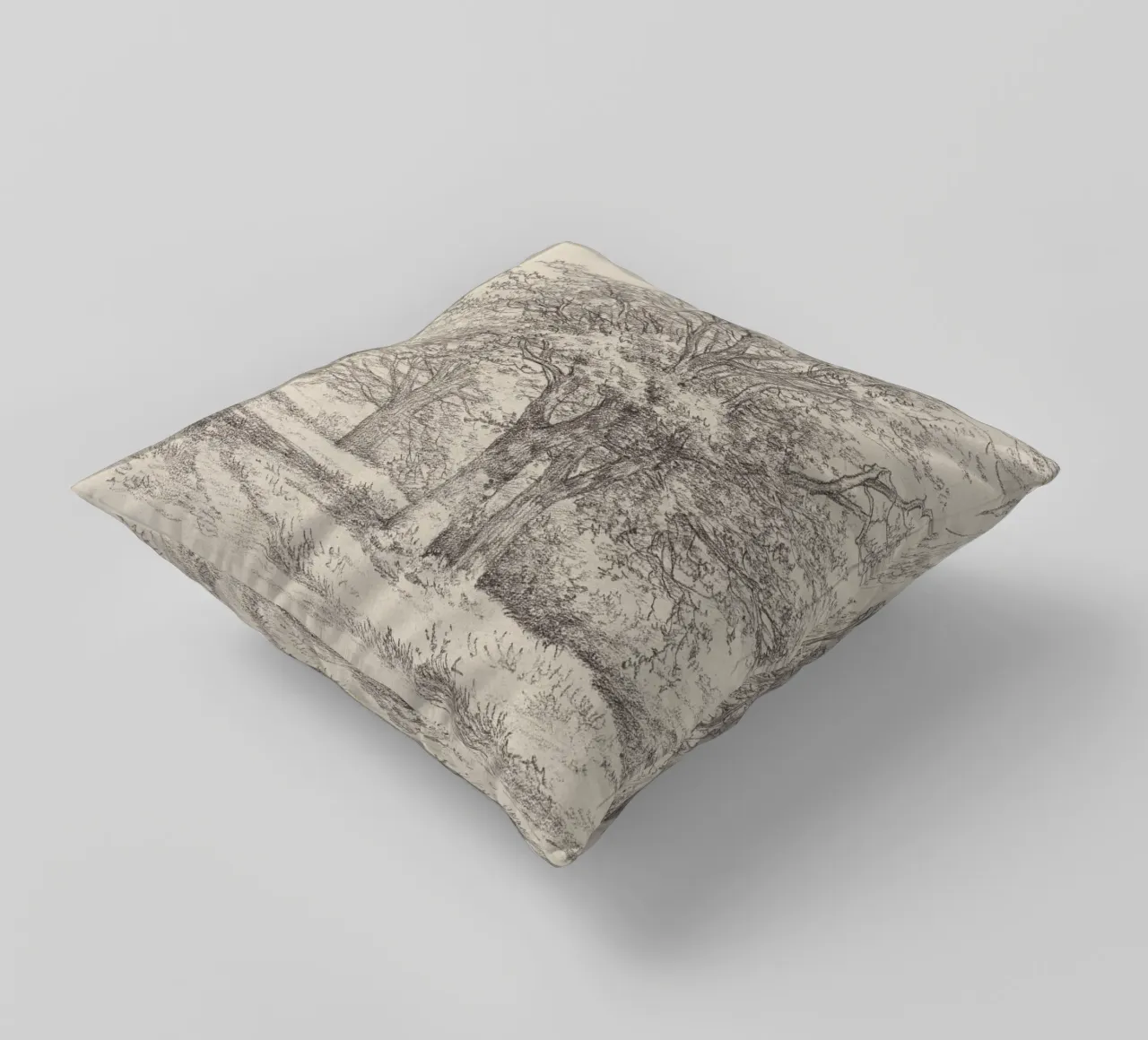 Tree Landscape Sketch cuscino da apoloprints