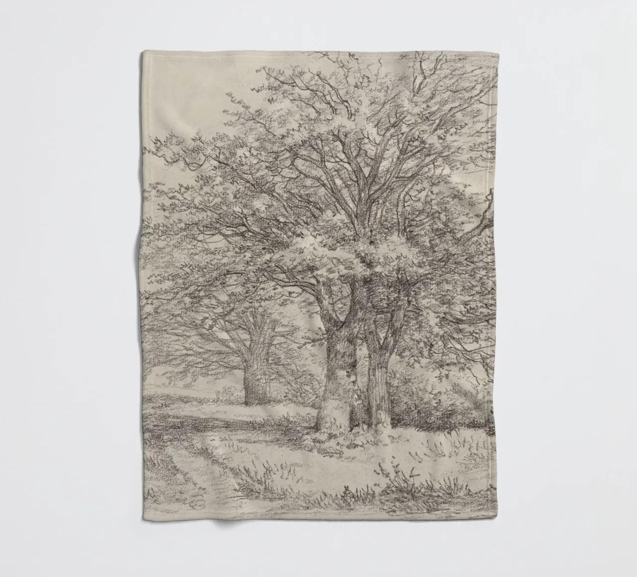 Tree Landscape Sketch coperta in pile da apoloprints