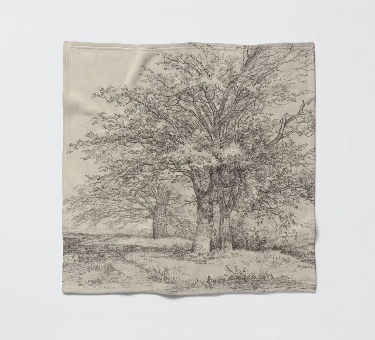 Tree Landscape Sketch coperta in pile da apoloprints
