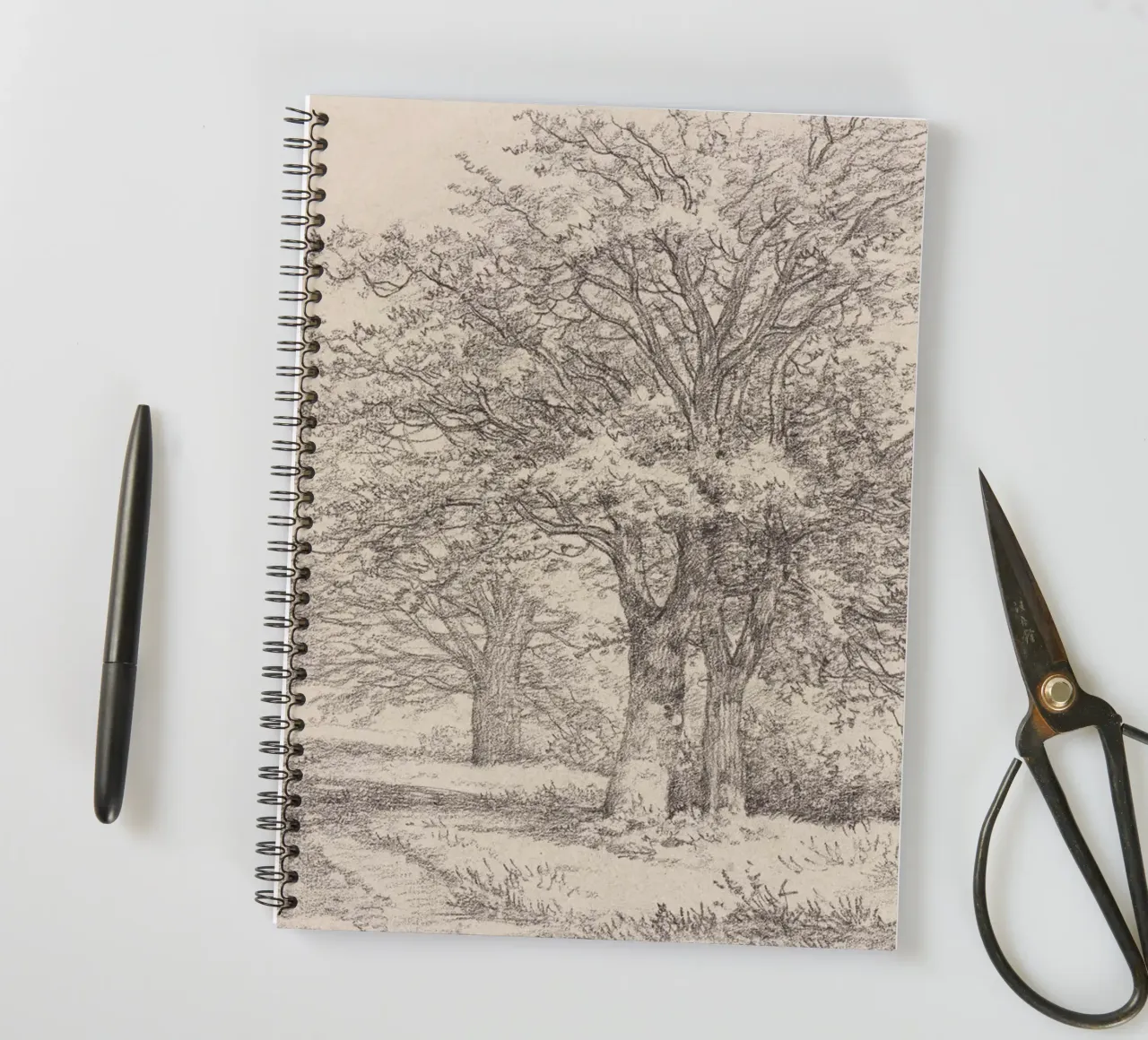 Tree Landscape Sketch spiral notebook by apoloprints