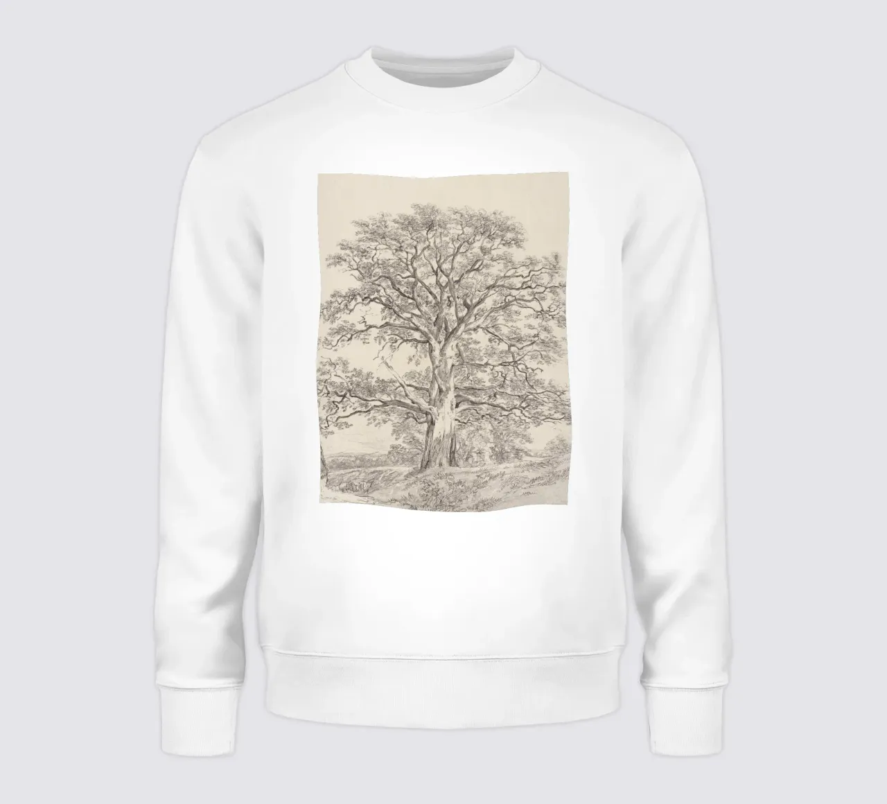 Great Oak Tree Sketch felpa da apoloprints