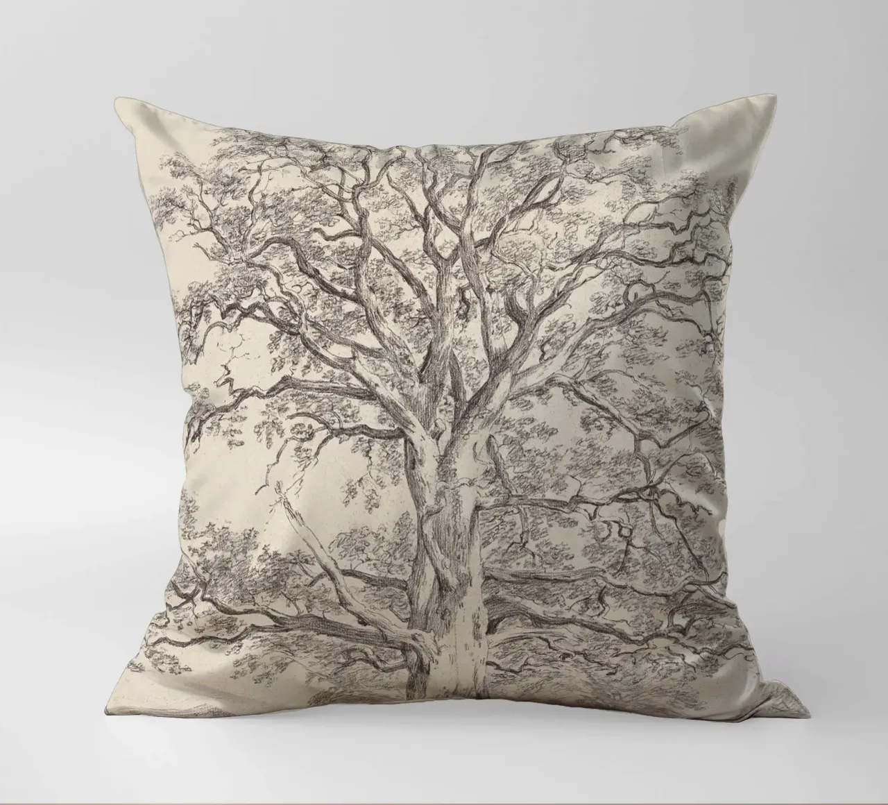 Great Oak Tree Sketch cuscino da apoloprints