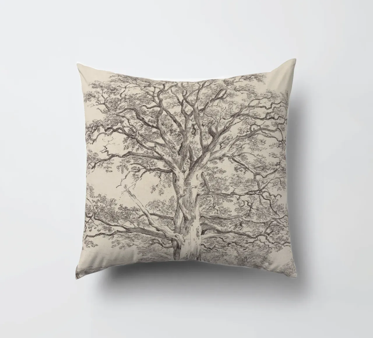 Great Oak Tree Sketch cuscino da apoloprints