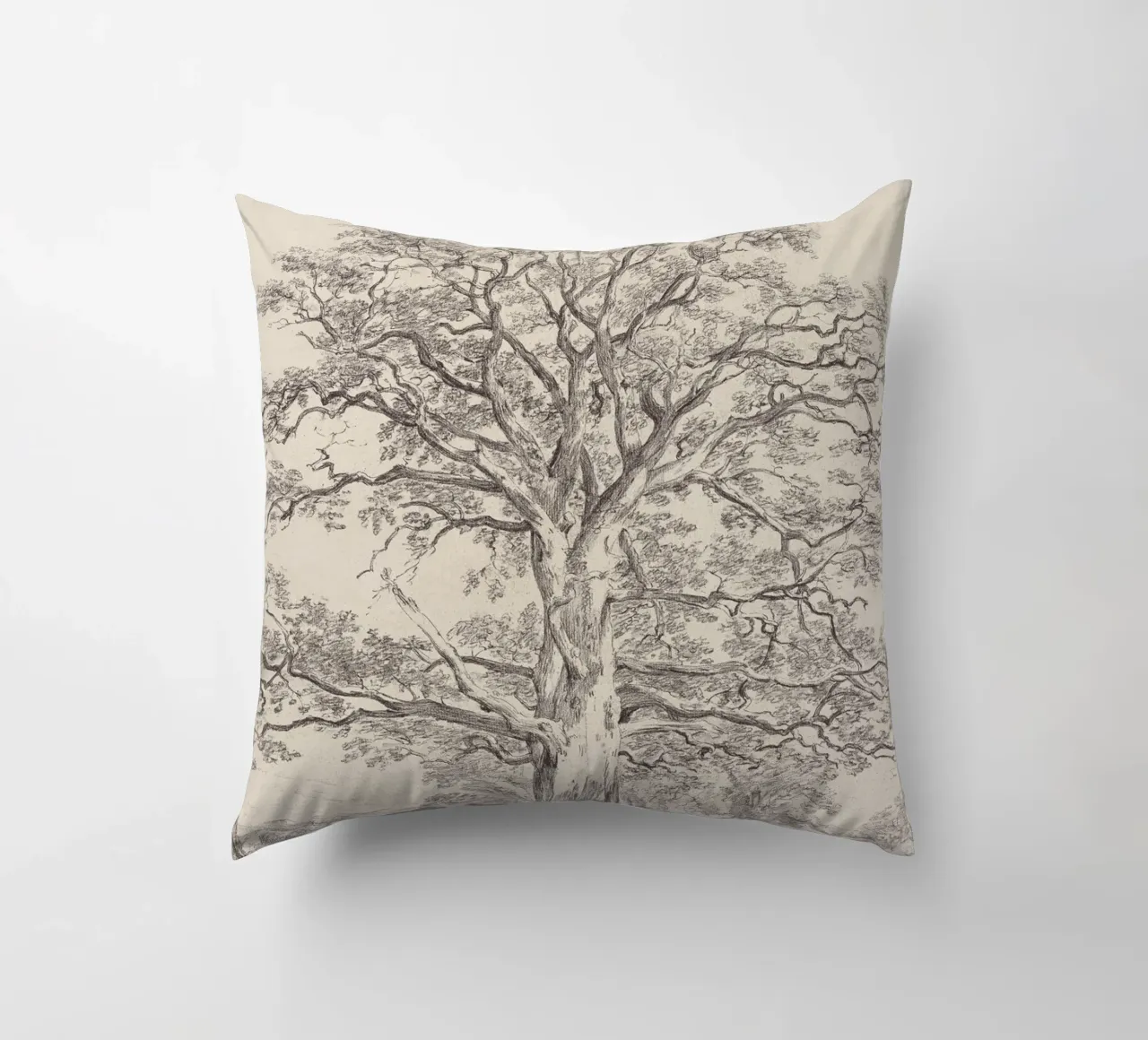 Great Oak Tree Sketch cuscino da apoloprints