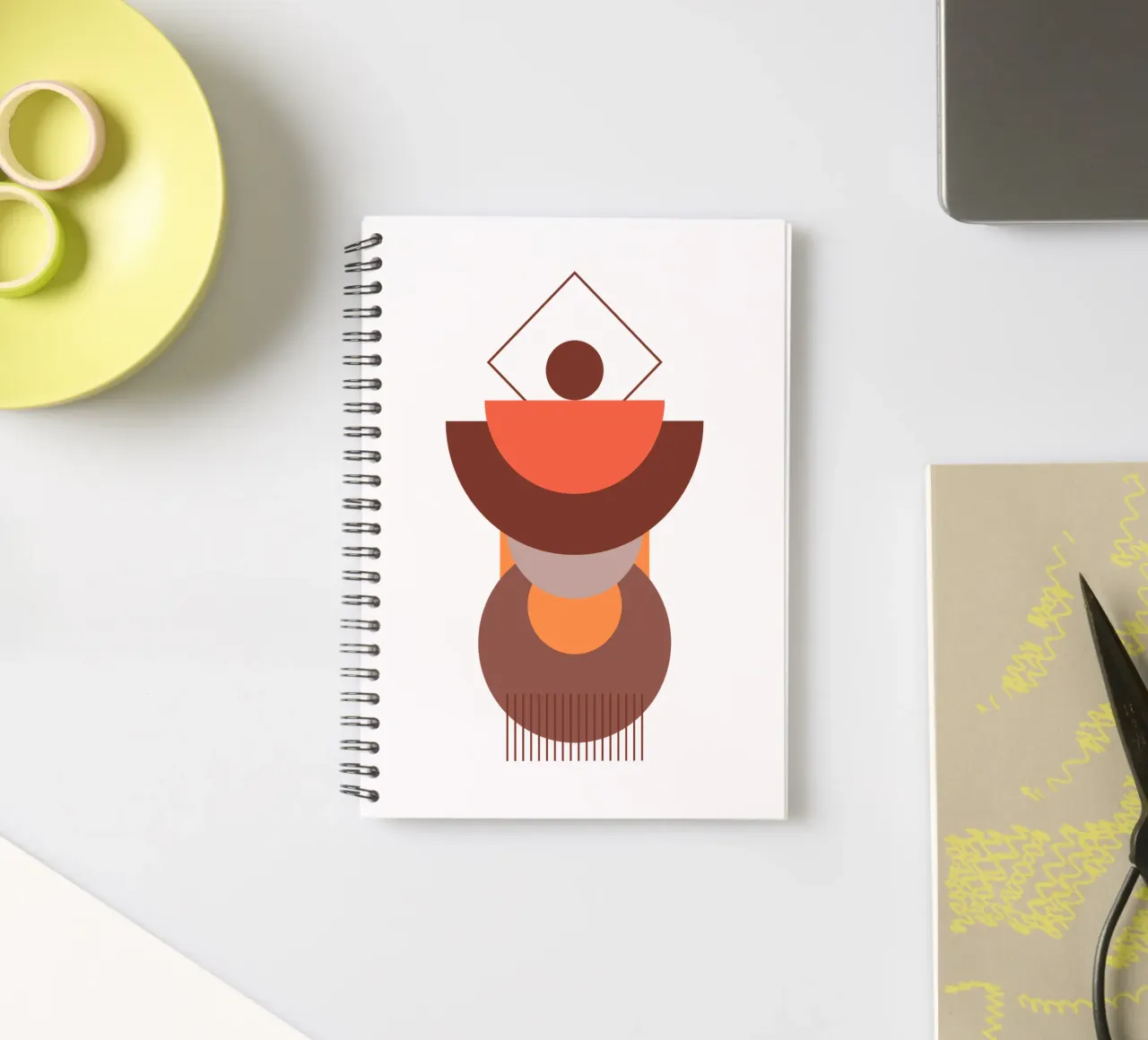 Boho Minimalist Modern Simple spiral notebook by YSV MINIMALIST
