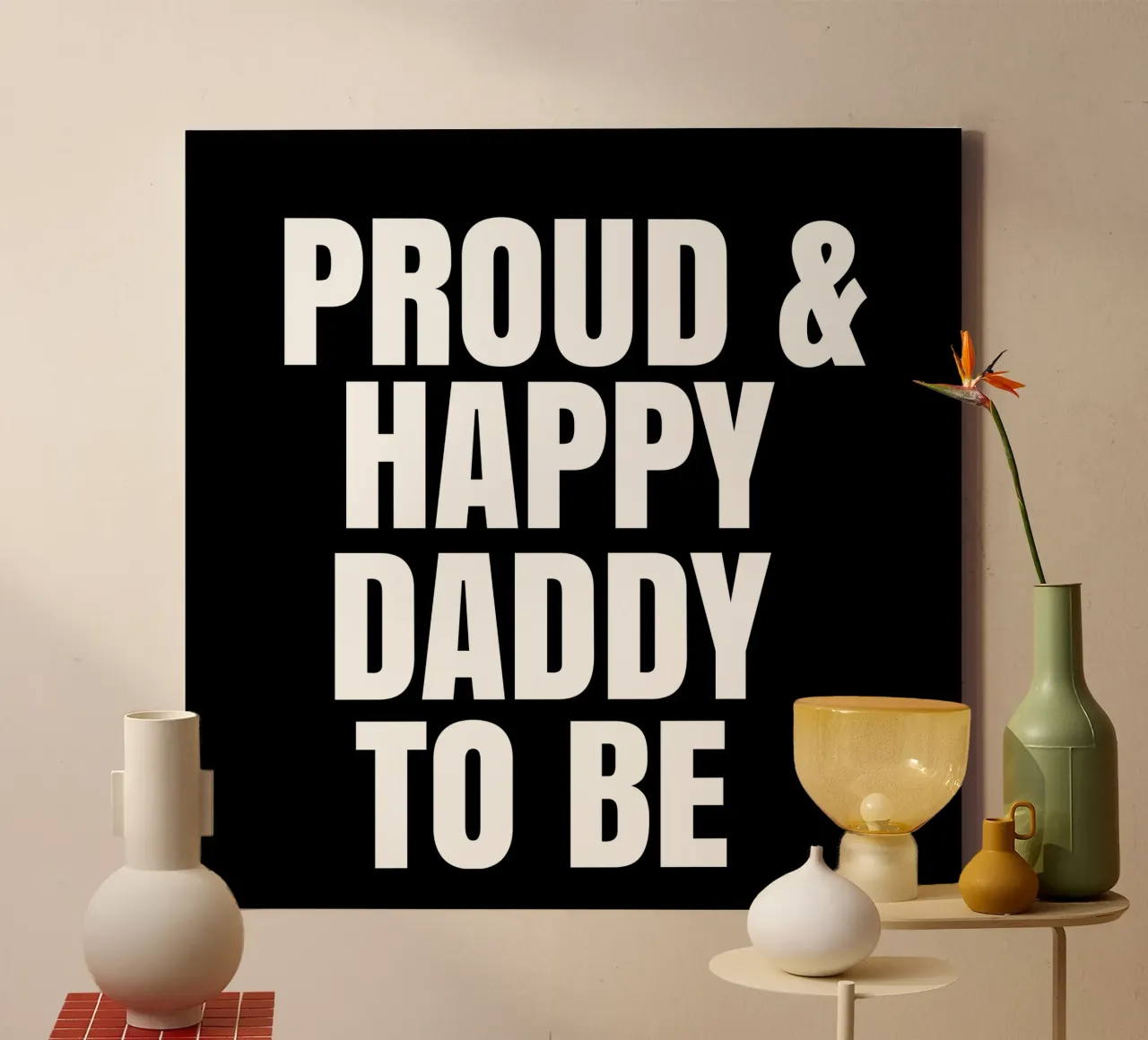 Proud and happy daddy to be tela con Cornice a cassetta da happieeagle