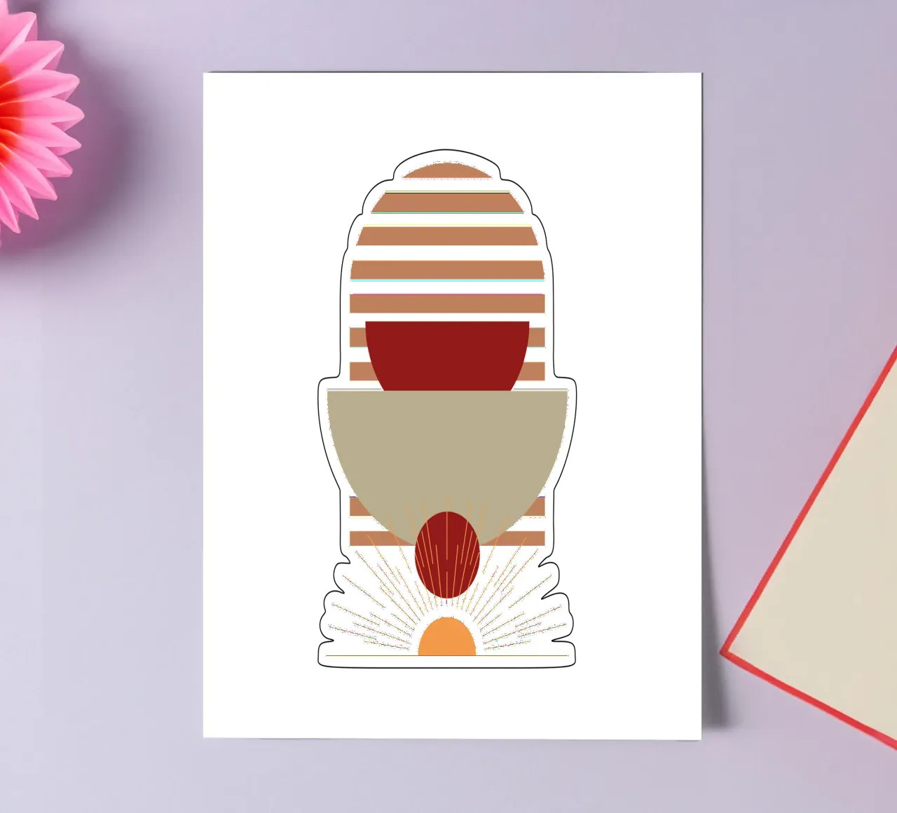 Boho Minimalist Modern Simple sticker sheet by YSV MINIMALIST