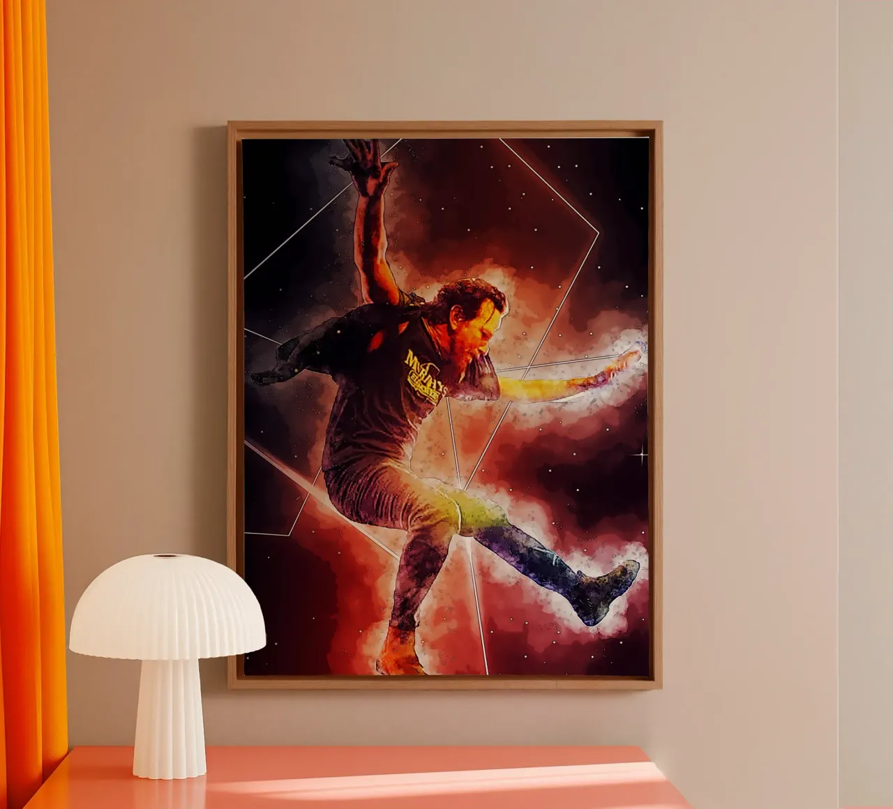 Sprong Vedder canvas met Baklijst van neonartroom