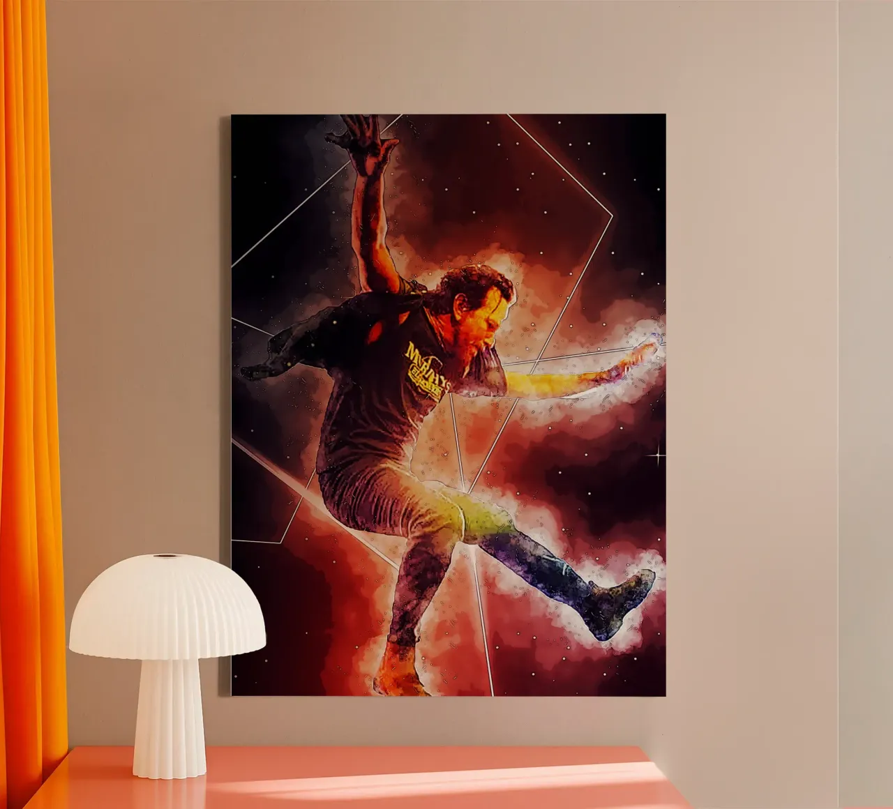 Sprong Vedder canvas met Baklijst van neonartroom