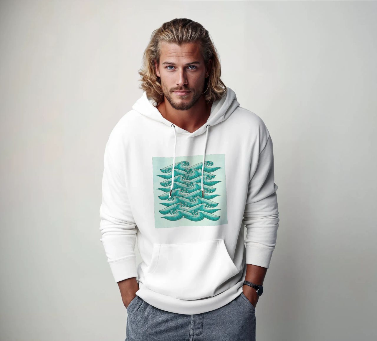 Ocean Vibes felpa con cappuccio da Pom Graphic Design