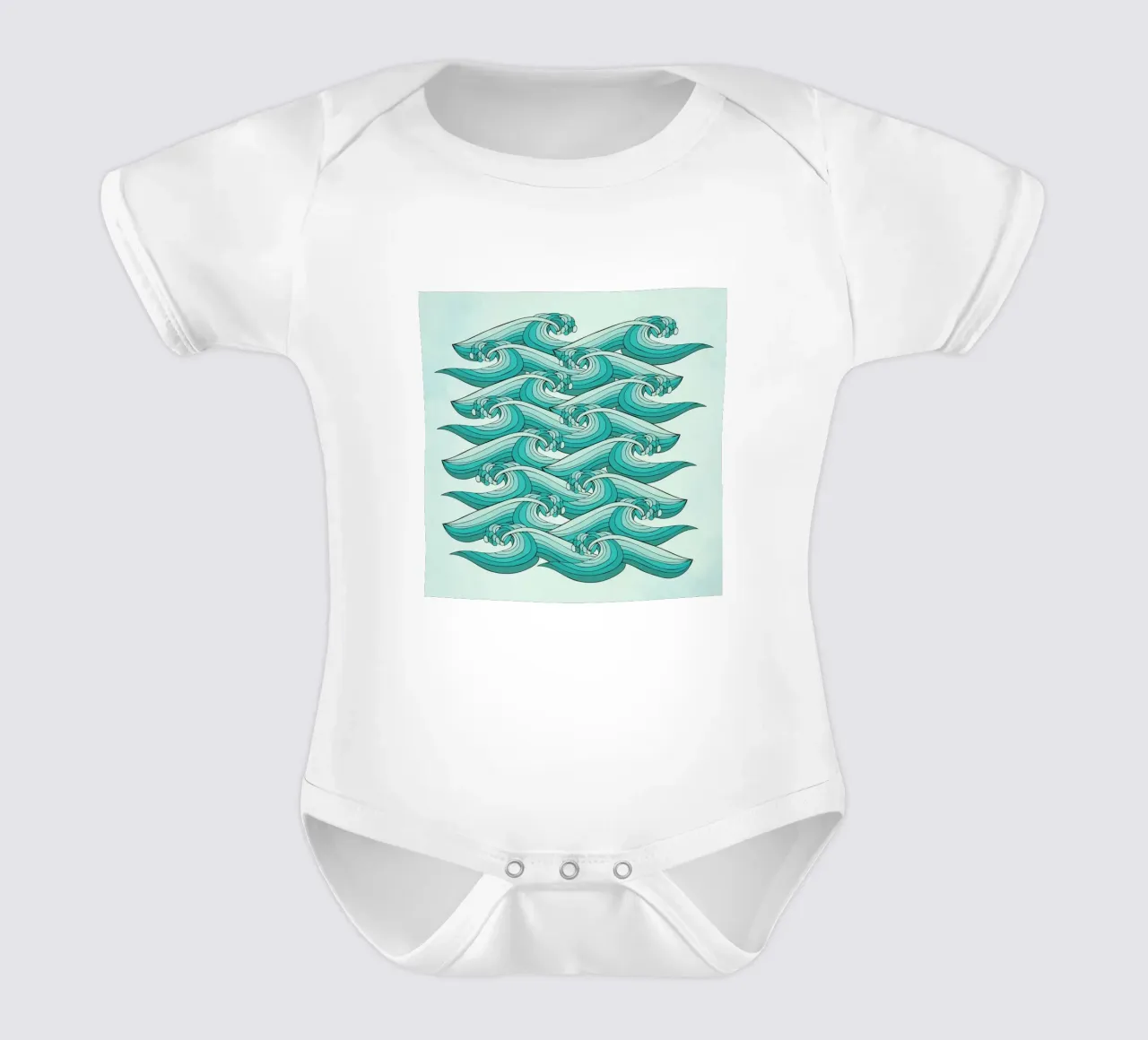 Ocean Vibes body neonato maniche corte da Pom Graphic Design