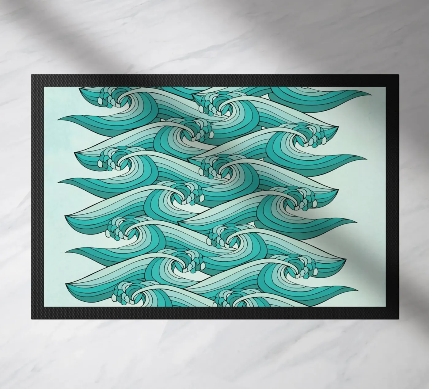 Ocean Vibes doormat by Pom Graphic Design