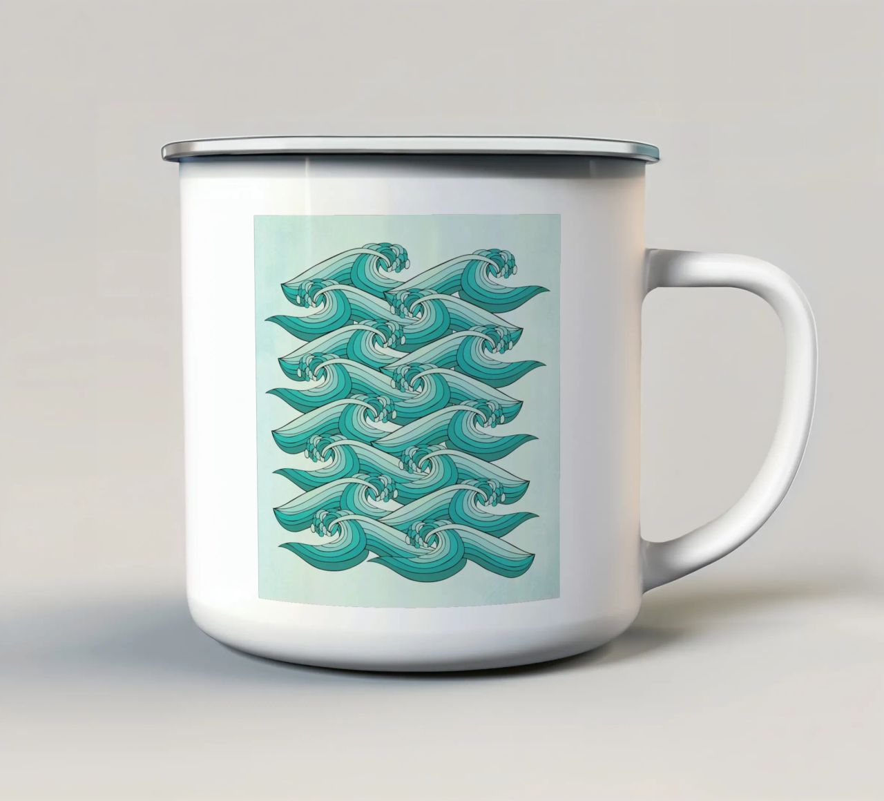 Ocean Vibes tazza in smalto da Pom Graphic Design