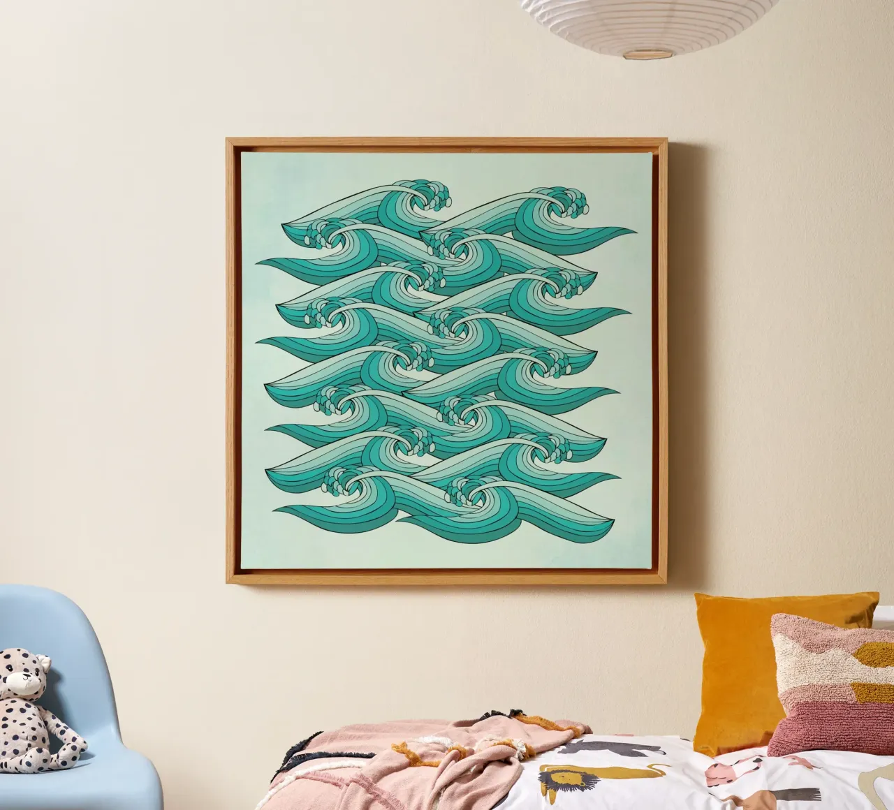 Ocean Vibes tela con Cornice a cassetta da Pom Graphic Design