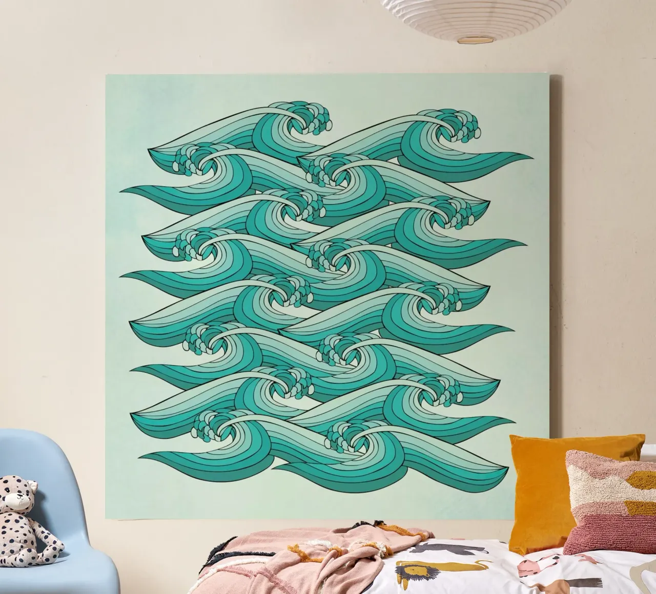 Ocean Vibes tela con Cornice a cassetta da Pom Graphic Design