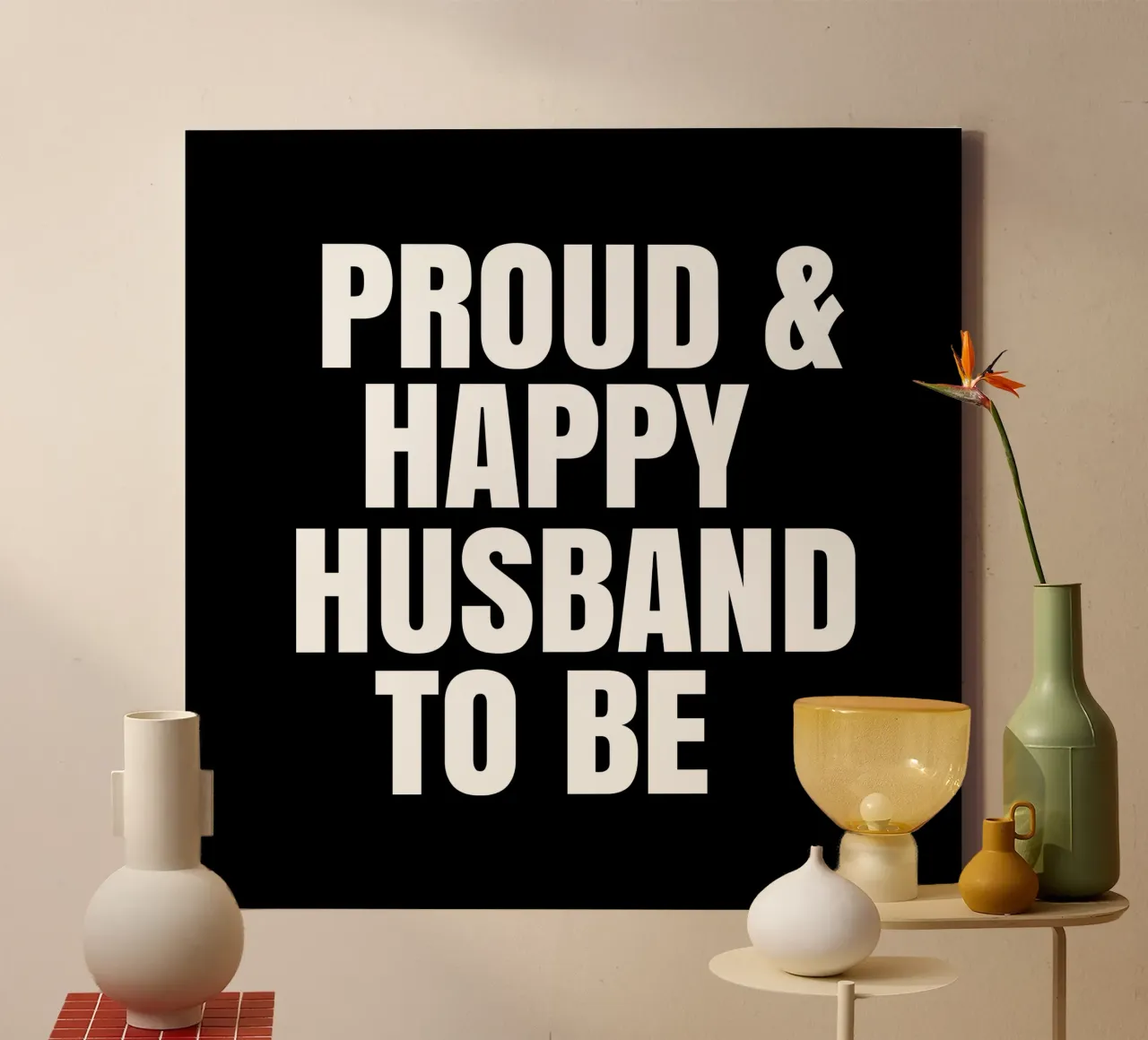 Proud and happy husband to be tela con Cornice a cassetta da happieeagle