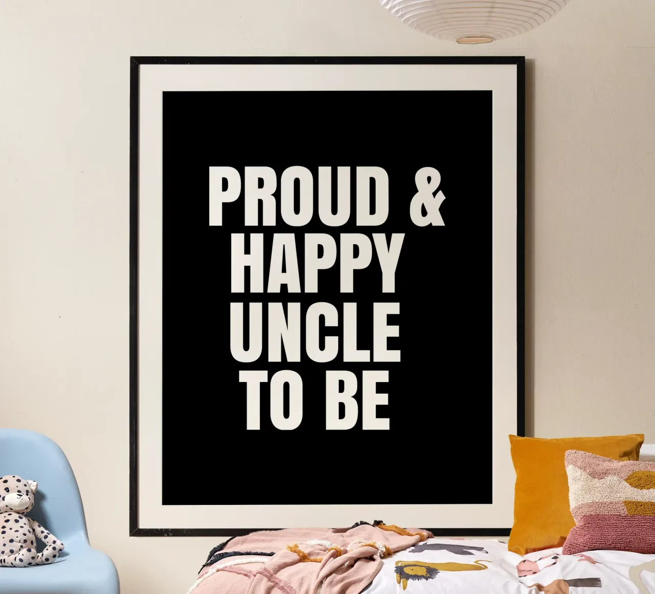 Proud and happy uncle to be Poster mit Holzrahmen von happieeagle