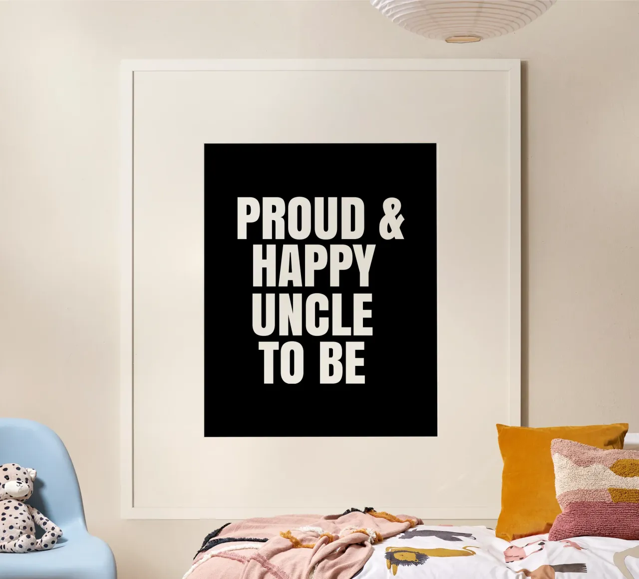 Proud and happy uncle to be Poster mit Holzrahmen von happieeagle
