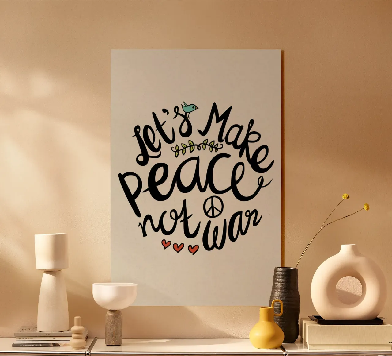 Peace Not War plexiglass da Pom Graphic Design