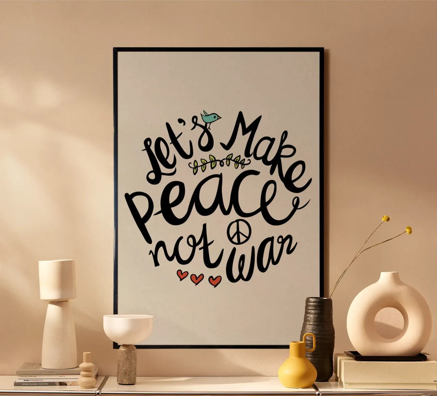 Peace Not War poster by Pom Graphic Design
