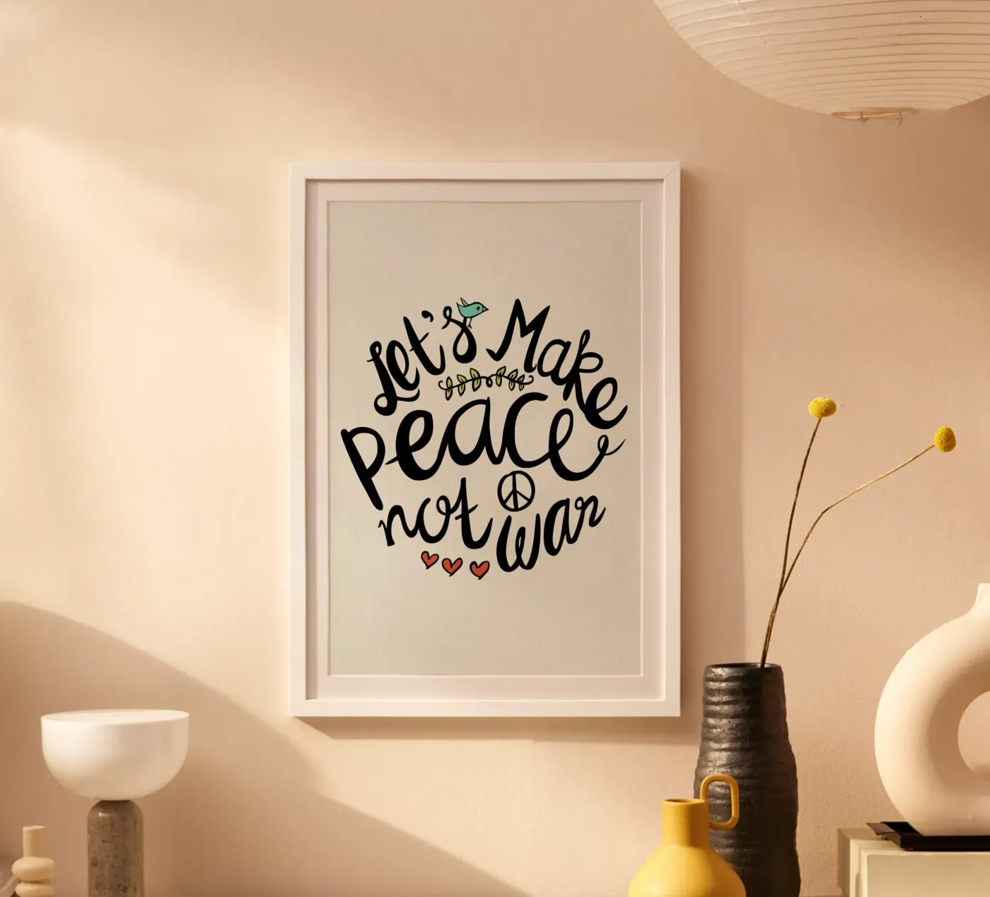 Peace Not War poster by Pom Graphic Design