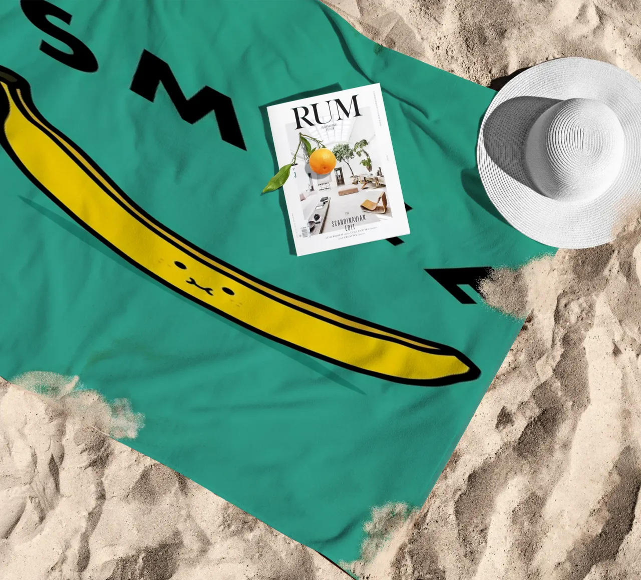 Banana beach towel by Jaco Haasbroek