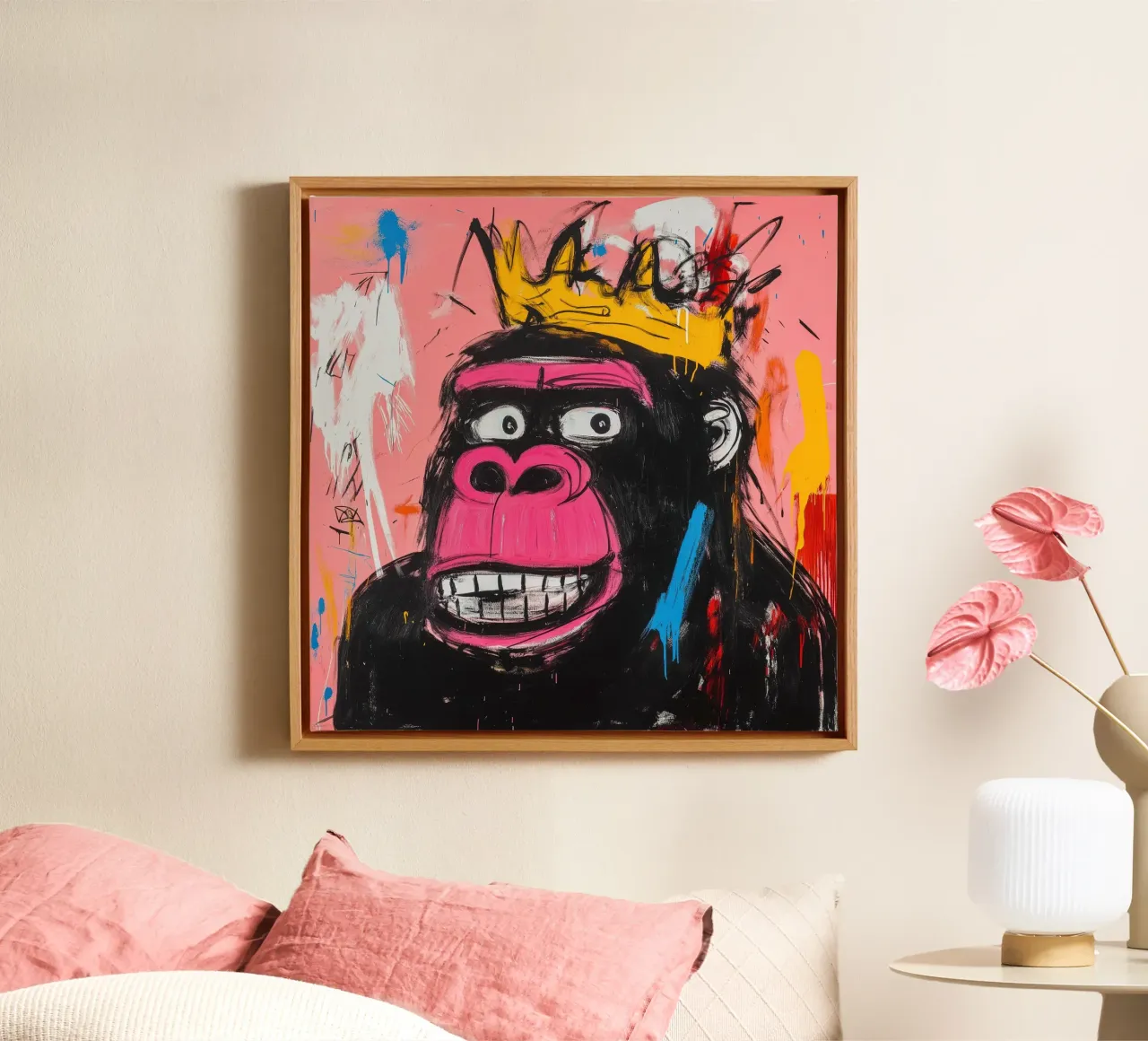 Re Gorilla tela con Cornice a cassetta da Art Center