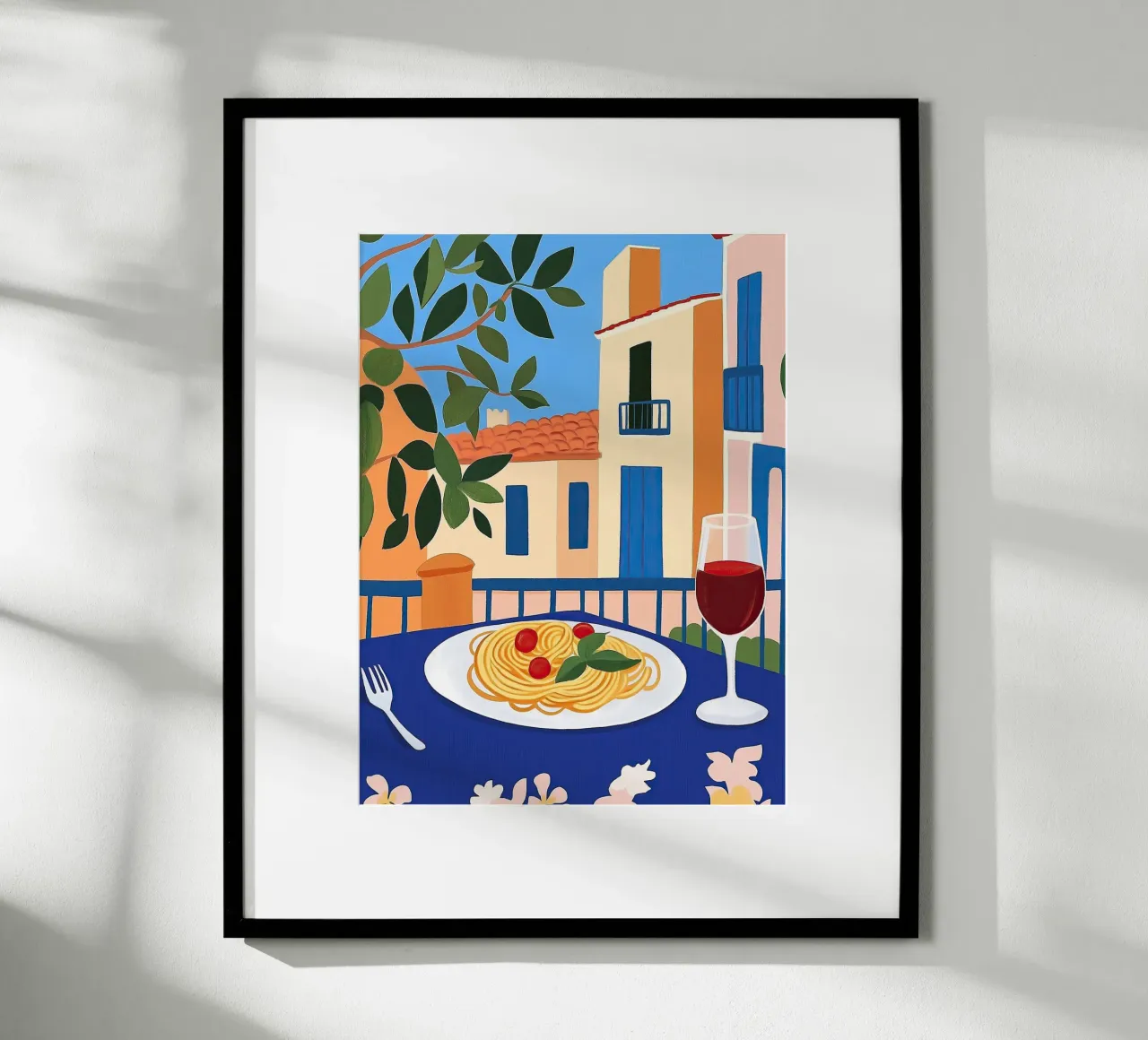 Pasta & Vino poster con telaio in alluminio da Art Center