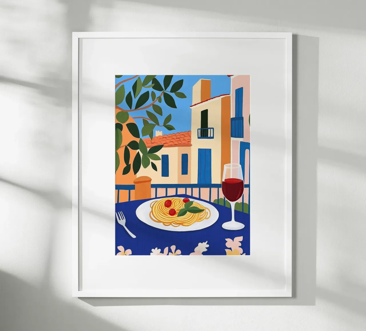 Pasta & Vino poster con telaio in alluminio da Art Center