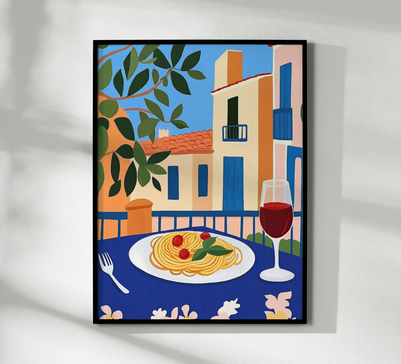 Pasta & Vino poster con telaio in alluminio da Art Center