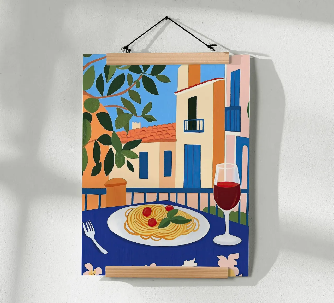 Pasta & Vino poster con telaio in alluminio da Art Center