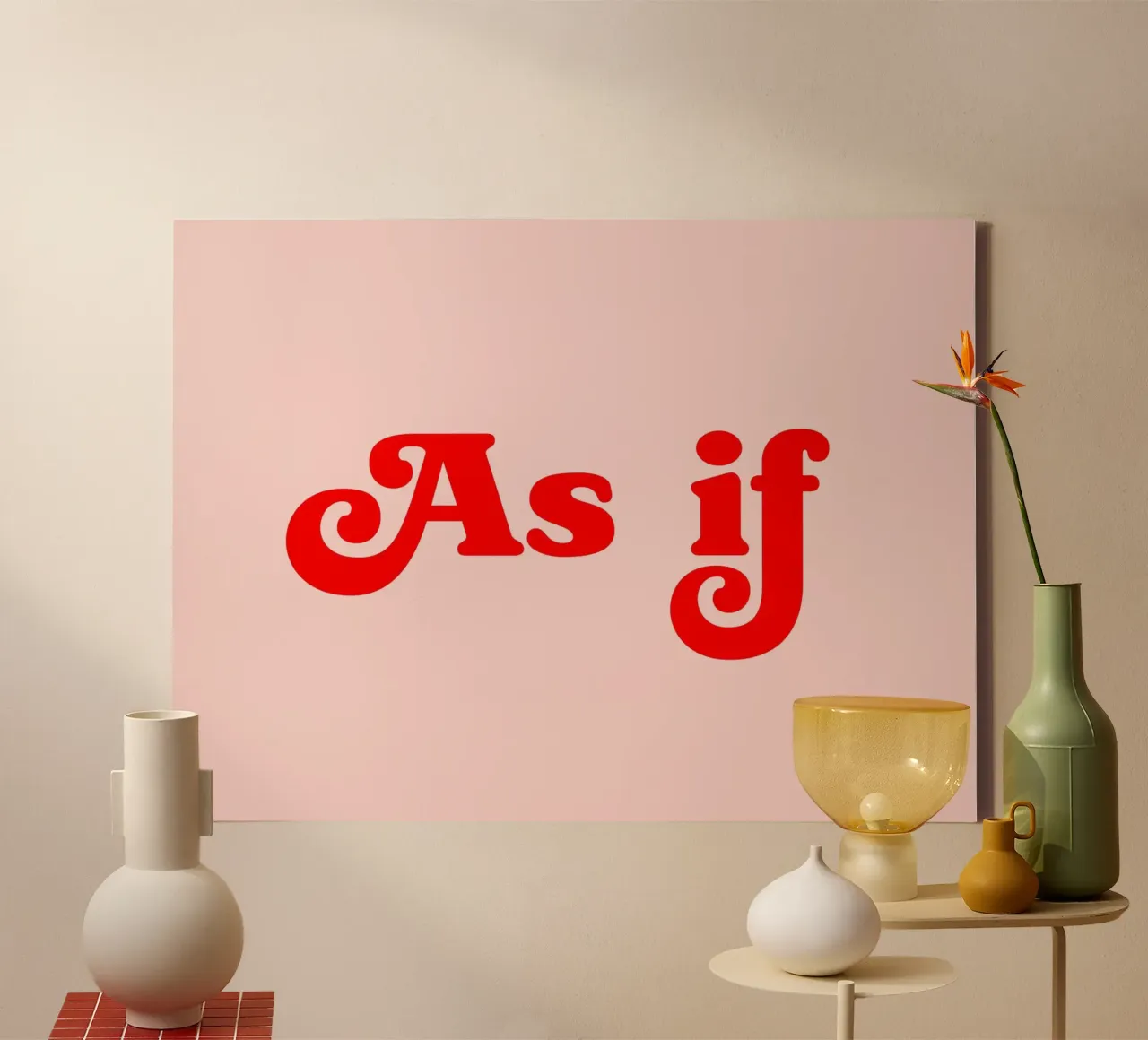 Alsof (roze en perzikkleur) canvas van Paigaam Studio