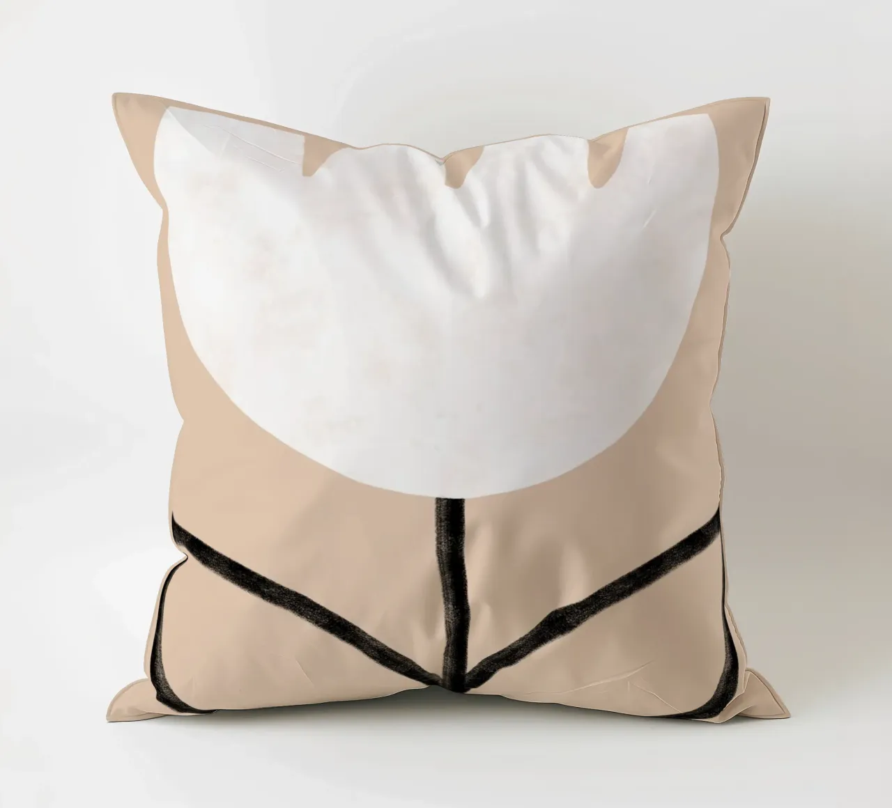 Tulip on beige cuscino da BAINAI