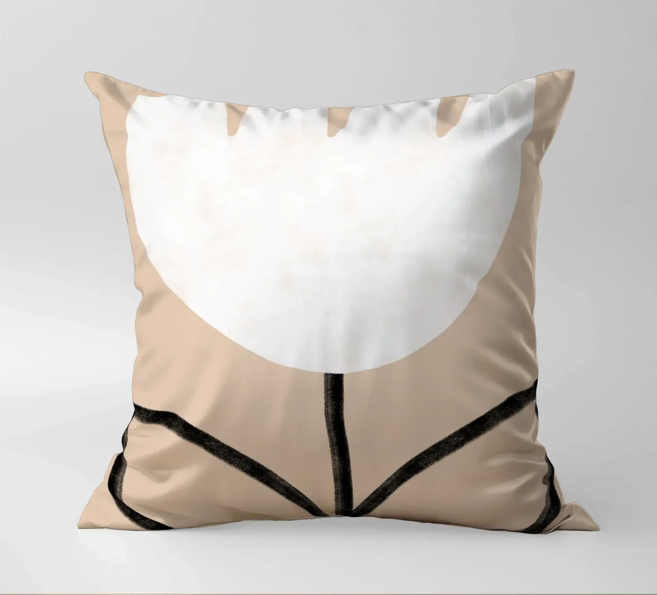 Tulip on beige cuscino da BAINAI