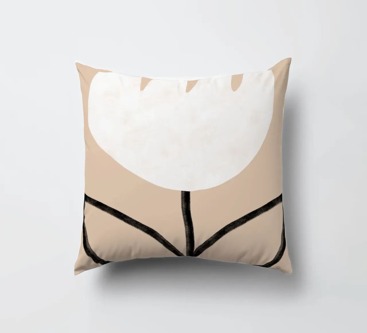 Tulip on beige cuscino da BAINAI
