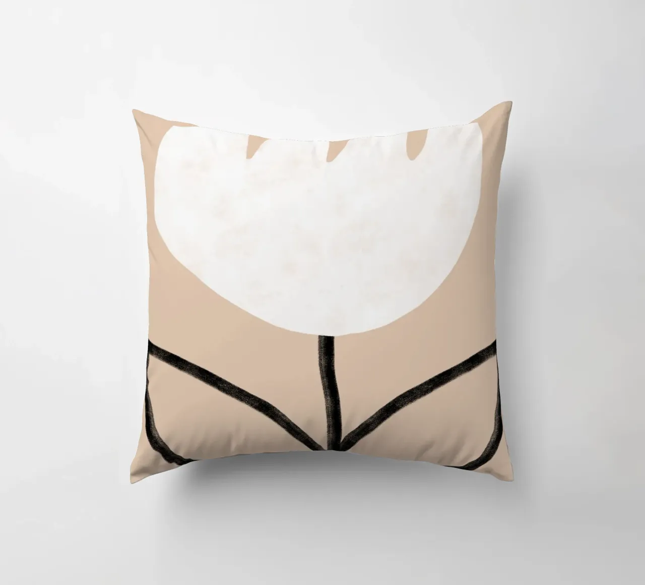 Tulip on beige cuscino da BAINAI