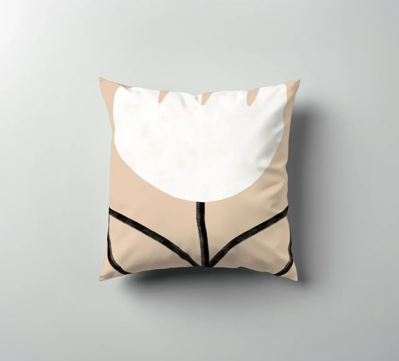Tulip on beige cuscino da BAINAI