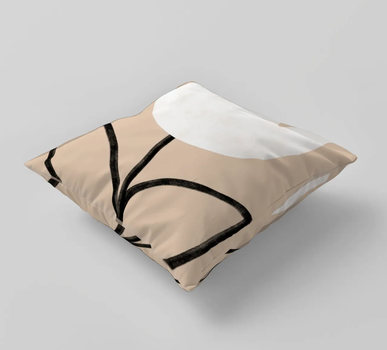 Tulip on beige cuscino da BAINAI