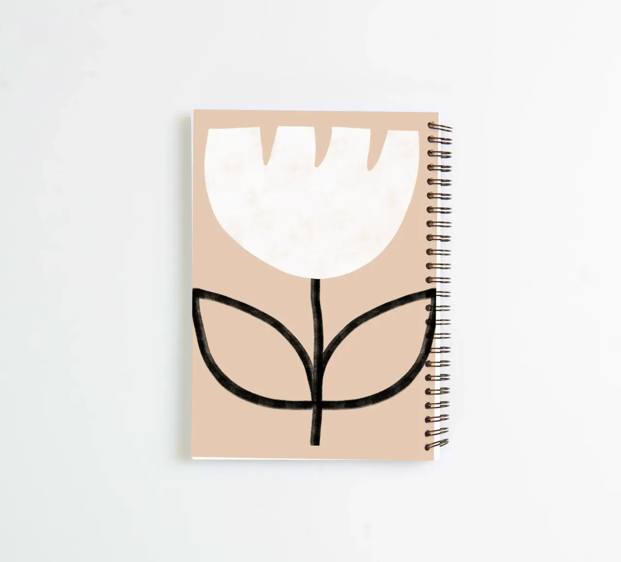 Tulip on beige spiral notebook by BAINAI
