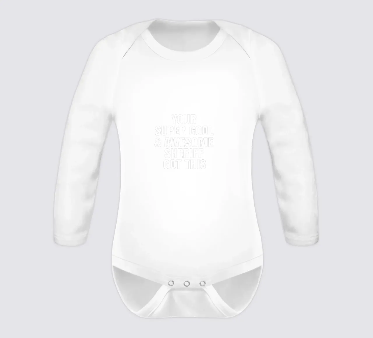 Your super cool and awesome sheriff got this long-sleeve baby romper by happieeagle